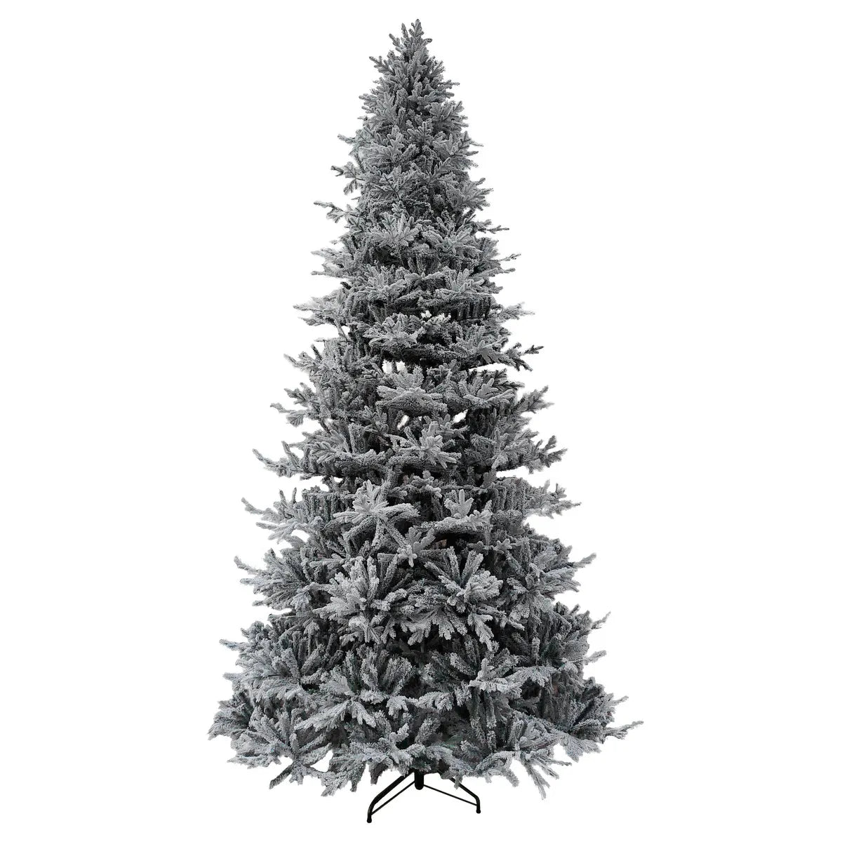 Sapin de Noël "Frosty" 600cm vert floqué blanc à paillettes Ma Maisons