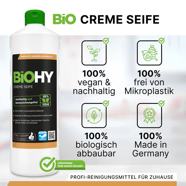 Savon crème BiOHY, Lotion lavante douce pour la peau, Savon pour les mains sans phosphate, Crème de savon relipidante 1L Ma Maisons