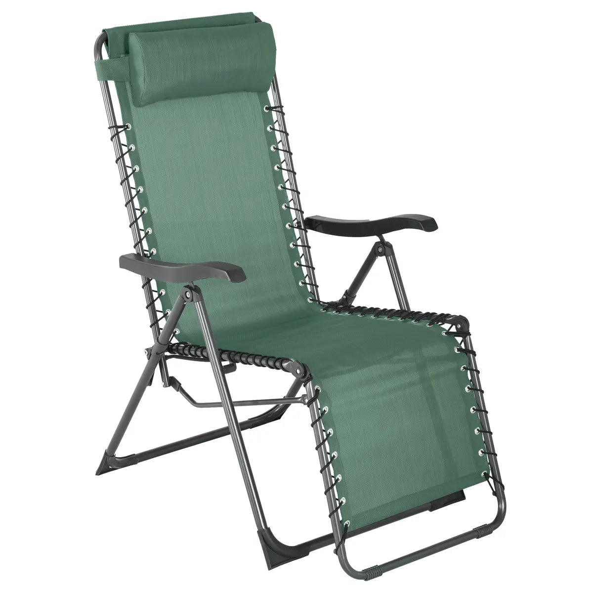 Fauteuil relax de jardin "Silos" vert olive acier traité époxy en texaline Ma Maisons