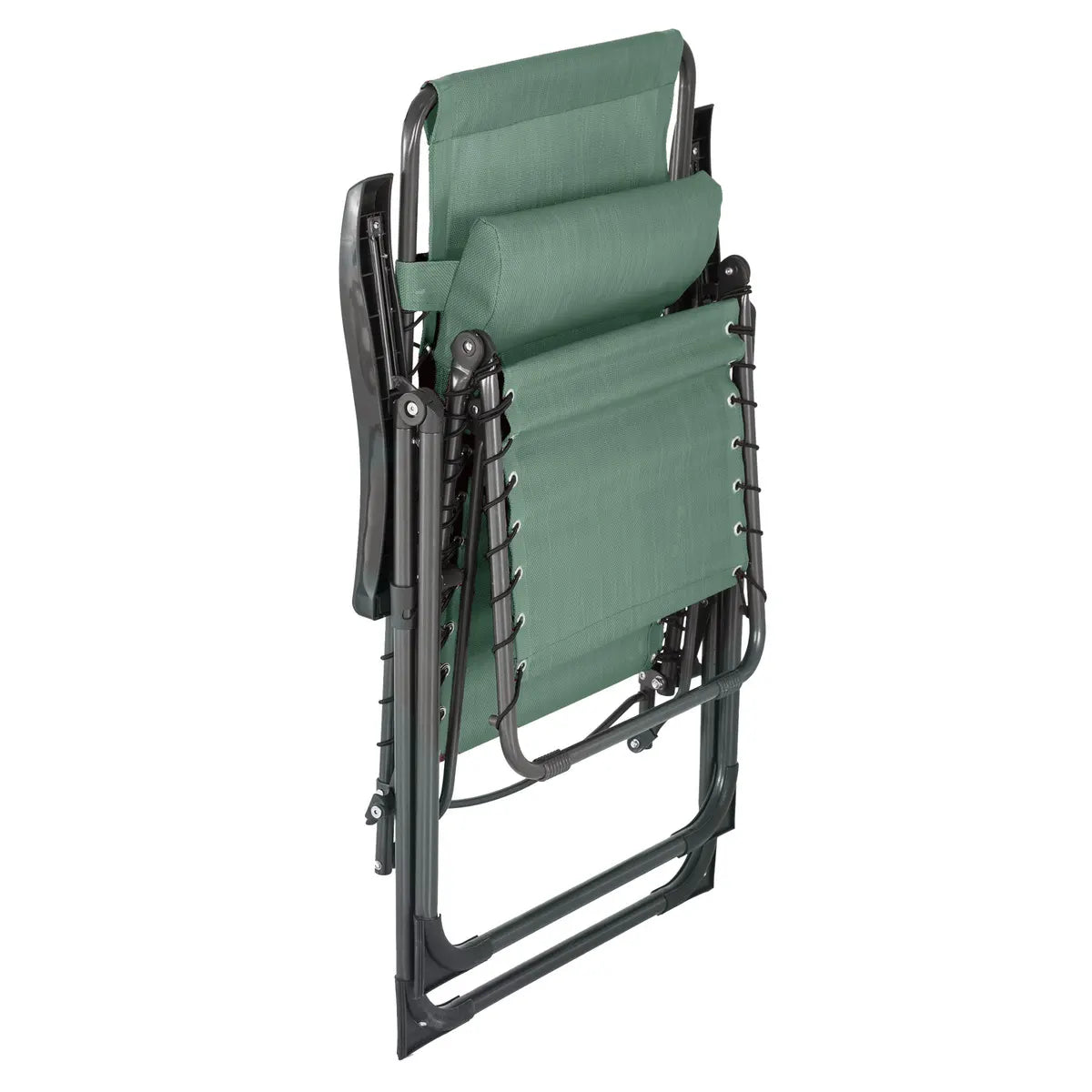 Fauteuil relax de jardin "Silos" vert olive acier traité époxy en texaline Ma Maisons