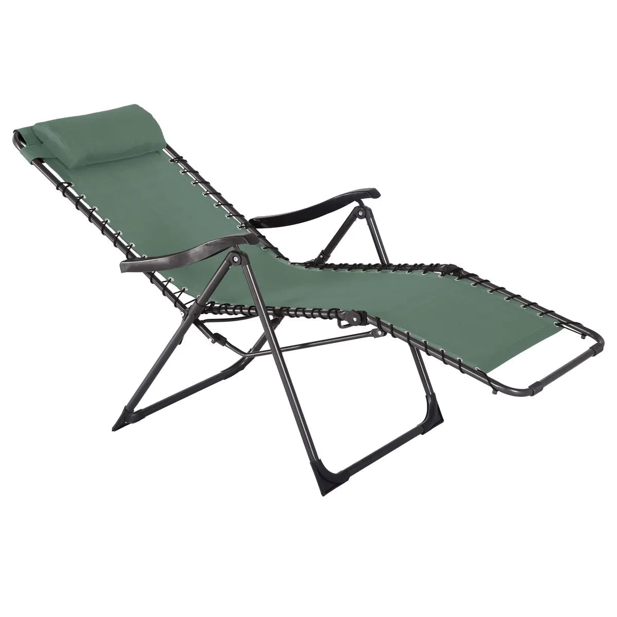 Fauteuil relax de jardin "Silos" vert olive acier traité époxy en texaline Ma Maisons