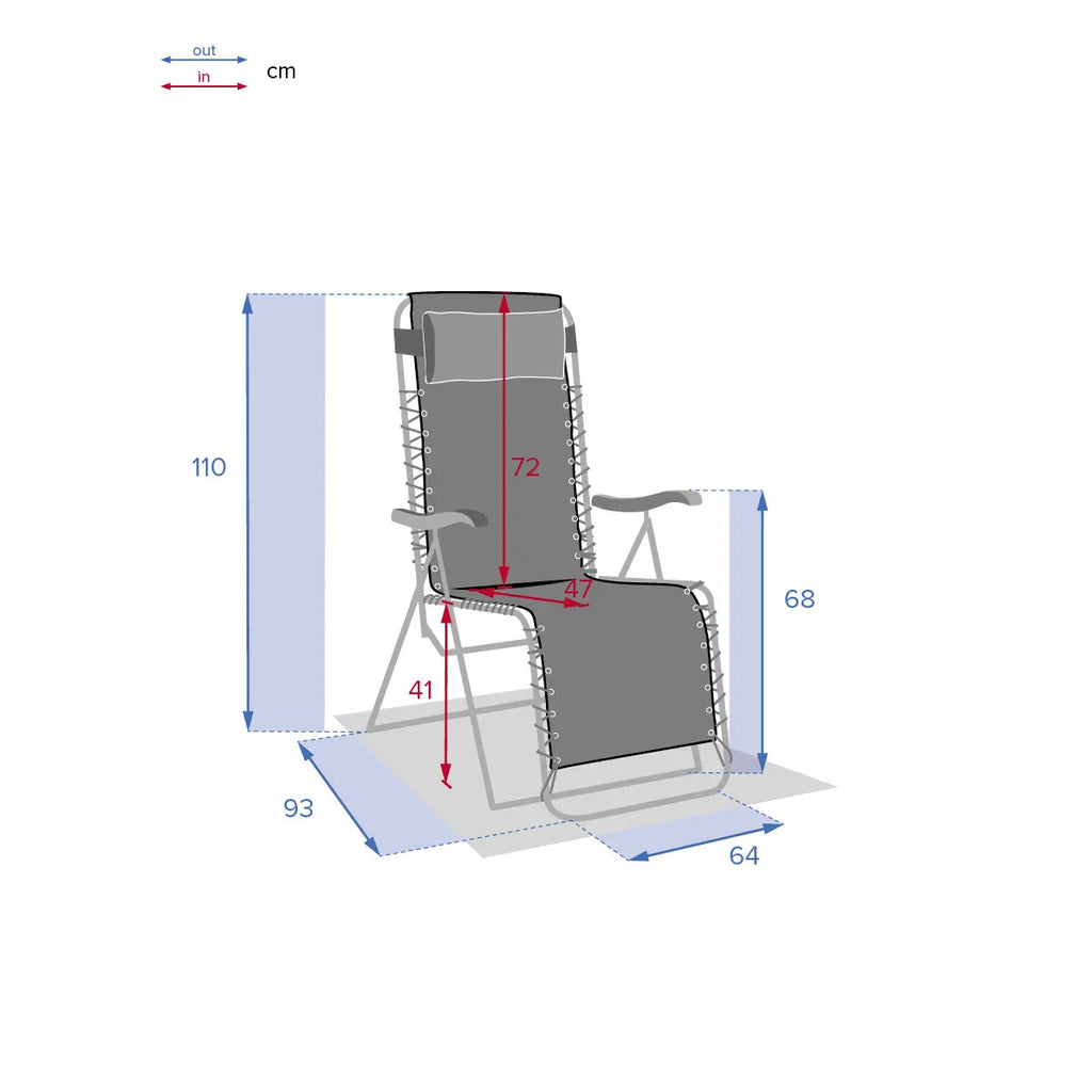 Fauteuil relax de jardin "Silos" vert olive acier traité époxy en texaline Ma Maisons
